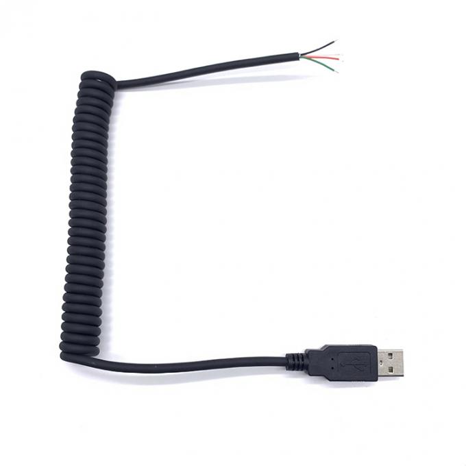 Gewickeltes Federdraht USB zum Öffnen von 4 ausgegliederten nackten Drähten Endkabel 5