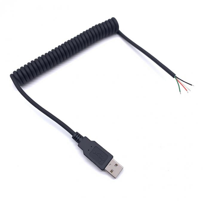 Gewickeltes Federdraht USB zum Öffnen von 4 ausgegliederten nackten Drähten Endkabel 6