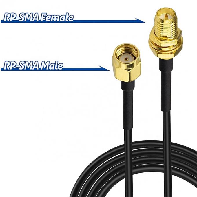 RG174 Koaxial RP SMA Männlich zu RP SMA Weiblich Antennenverlängerungskabel für Wifi Router Sicherheitskamera 1