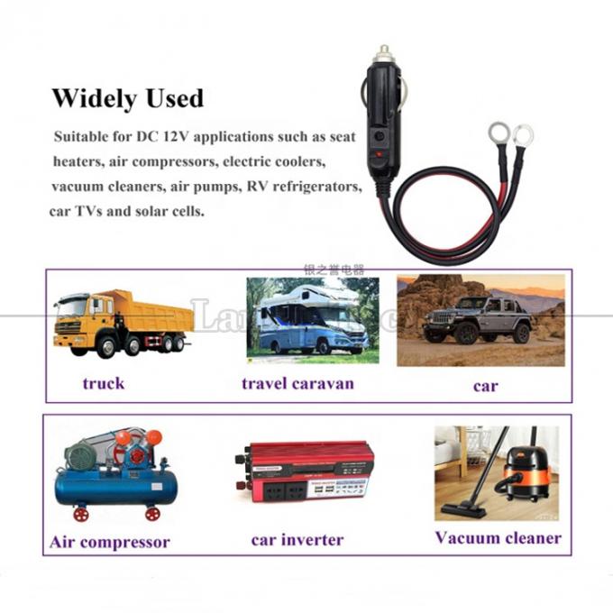 15A High Current DC Power Cigarette Plug to O Rundförmiges Endkabel für das Auto 6