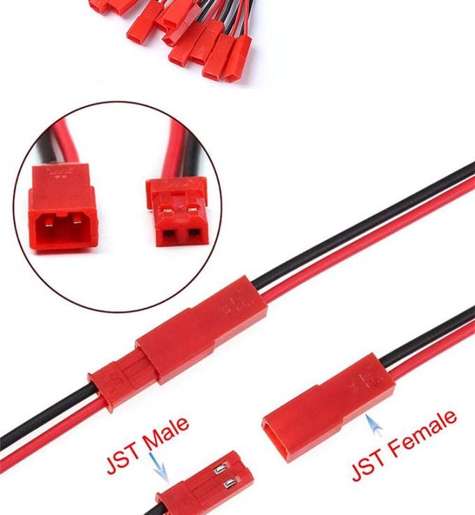 22AWG Männlich weiblich 2 PIN JST SYP RCY Steckeranschluss zum nackten Ende Pigtail Draht Blei Kabel Gurt für LED-Bandbatterie 1