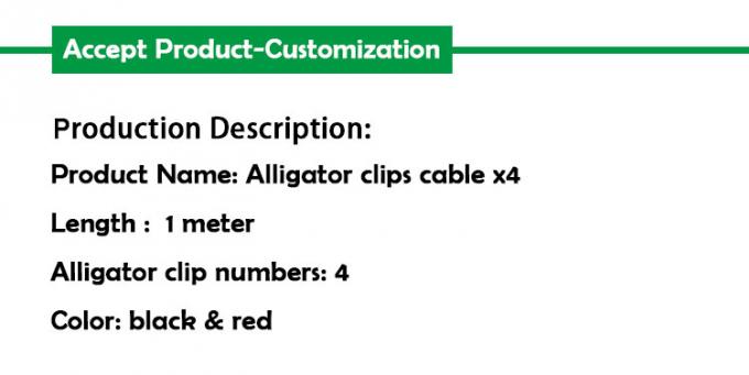 12v doppelgeschaltete schwarze rote elektrische Testleitungen Jumper Draht Alligator Krokodil Clips Kabel 0