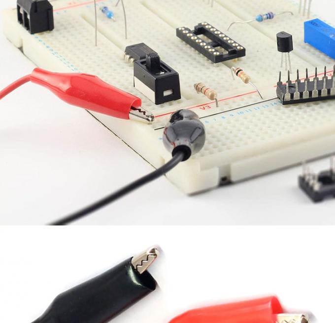 12v doppelgeschaltete schwarze rote elektrische Testleitungen Jumper Draht Alligator Krokodil Clips Kabel 4