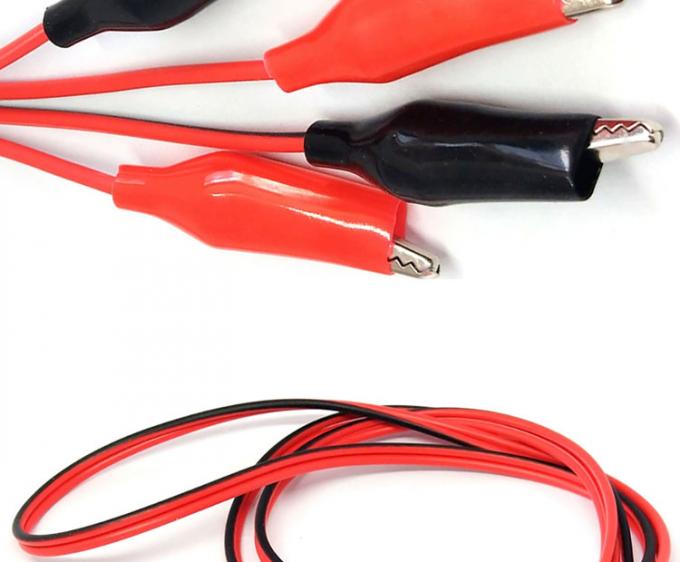 12v doppelgeschaltete schwarze rote elektrische Testleitungen Jumper Draht Alligator Krokodil Clips Kabel 5