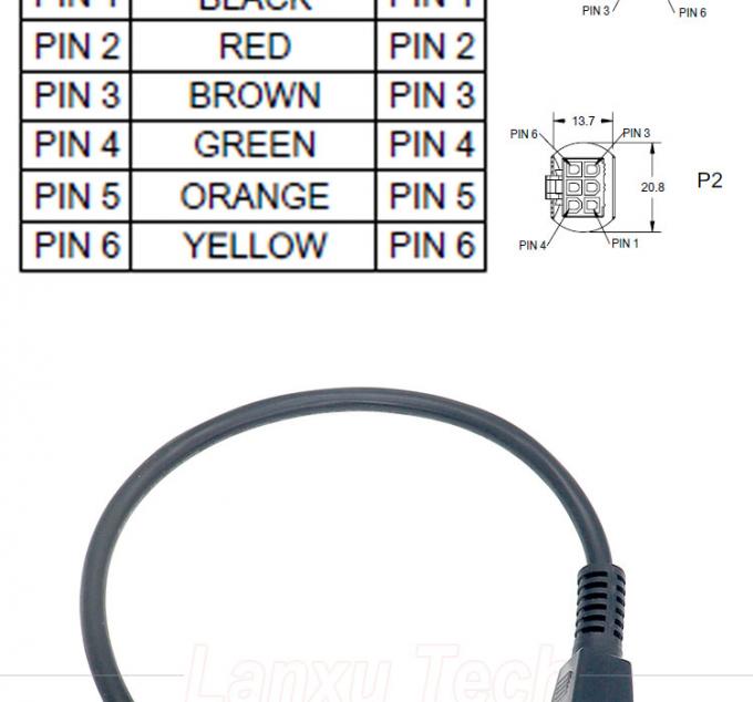 Anpassung übergeformte männliche zu männlichen weiblichen 6 Pin 2451350620 Molex Mini-Fit 4,2 mm Pitch Connector Montage Kabel 1