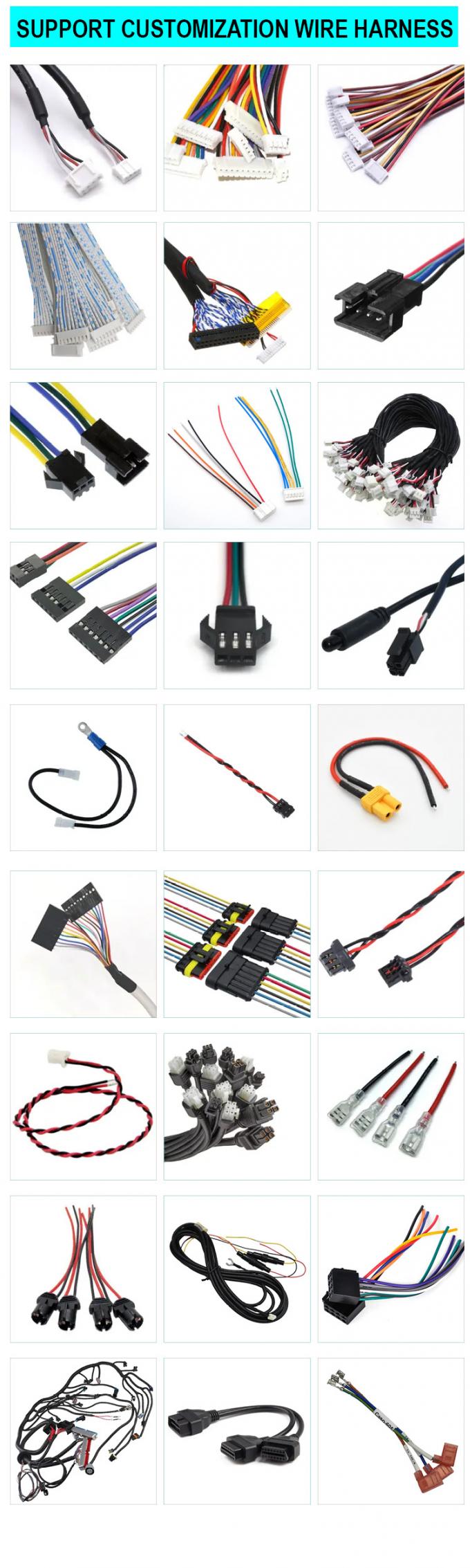 Custom JST PH SH ZH XH MX 2 3 4 5 6 7 8 Steckverbinder zum 6,3 mm Spade-Terminalkabel 5