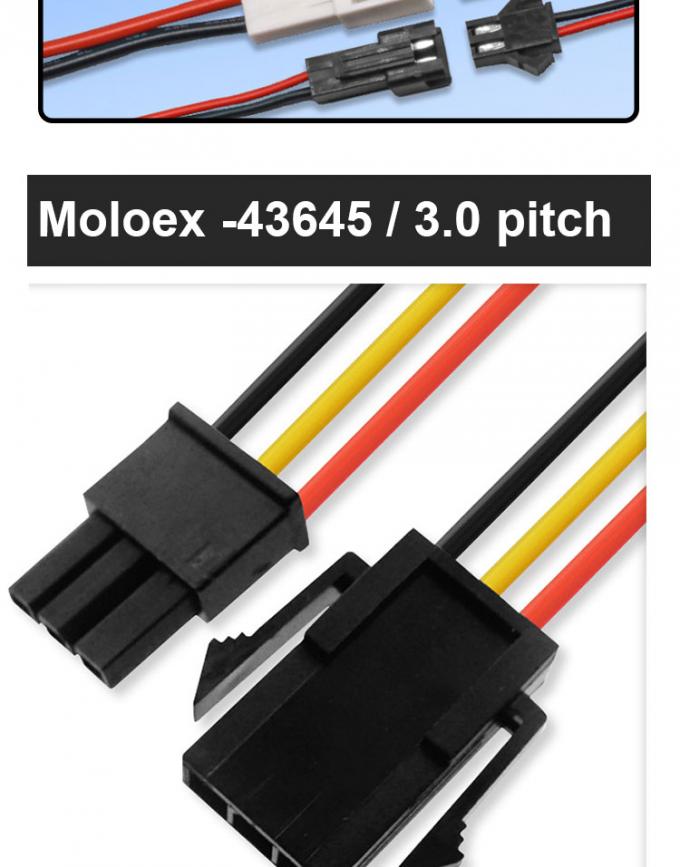 Custom OEM Factory 2 Pin 3p 4p 5p 6p 7p 8p Molex 43645 3,0mm Pitch Kabel für LED 3