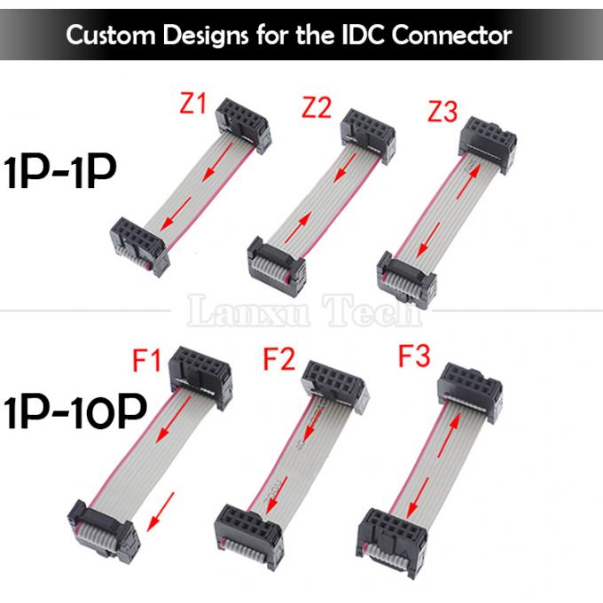 6 8 10 12 14 16 18 20 24 26 30 32 34 40 50 60 64 PIN 1,27 mm Abstand IDC 2,54 mm 2,0 mm Stecker Grauer Flachbanddrahtkabel 3