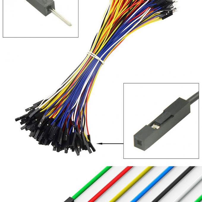 Männlich zu Männlich weiblich zu weiblich 2.54mm 1 Pin Dupont Connector Schweißlos Brotbrett Jumper Draht für Arduino 3