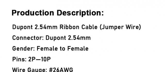 2p 3p 4p 5p 6p 7p 8p 9p 10p Weiblich zu weiblich 2.54mm Dupont-Verbindungsband Sprungdraht 0