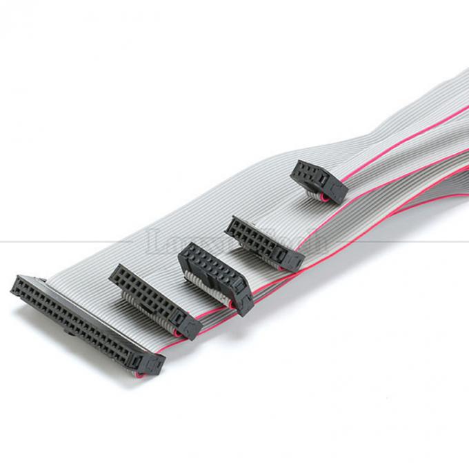 IDC 2,54 mm Stecker 8 10 12 14 16 18 20 30 40 50 60 PIN 1,27 mm Flachbandkabel mit scharfem Grau 8