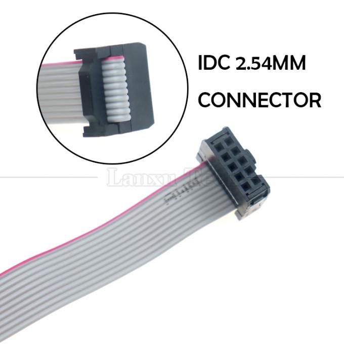 Weiblich auf weiblich 10 PIN 1,27mm Pitch IDC 2,54mm Steckverbinder GPIO Graue Flachbanddrahtkabel für Festplatten CD Raspberry Pi 1