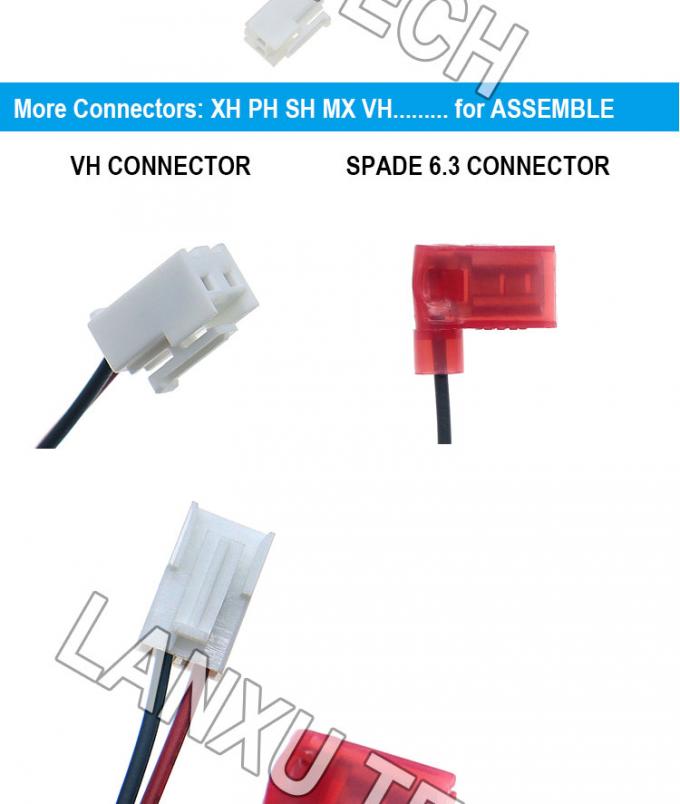 VH 2P 3.96mm Schwung auf 90 Grad Winkel 6.3 Spade Connector Montage Kabel Draht Gurt 1