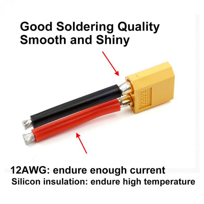 Hochwertiges XT60 Männliches weibliches Steckverbinder 12AWG Siliziumdrahtbleitverlängerungskabel für RC Lipo Batterie FPV Renndrohne 2