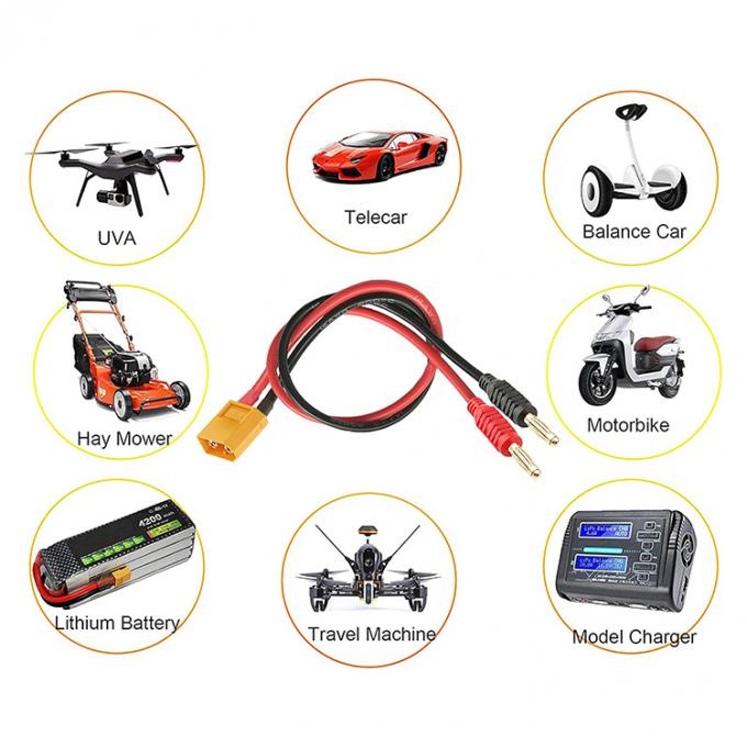 14AWG XT60 Männliche Steckdose zu 4mm Banana Connector Kabel für RC Lipo Batterie Ladung FPV Drohne 5