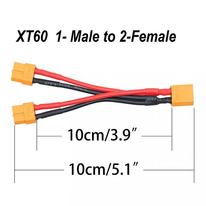 14AWG XT60 1 männlich auf 2 weiblich Y-Splitter-Verlängerungskabel für RC-Lipo-Batterie 1