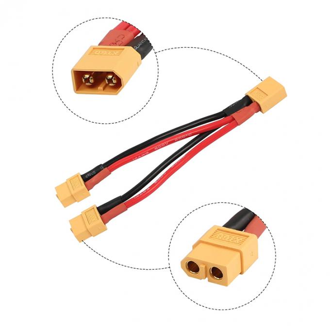 14AWG XT60 1 männlich auf 2 weiblich Y-Splitter-Verlängerungskabel für RC-Lipo-Batterie 4