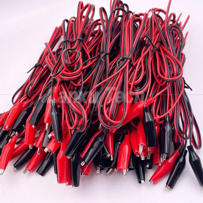 12v Schwarz Rot Elektrische Testleitungen Sprungdraht Alligator Krokodil Clips Kabel 5