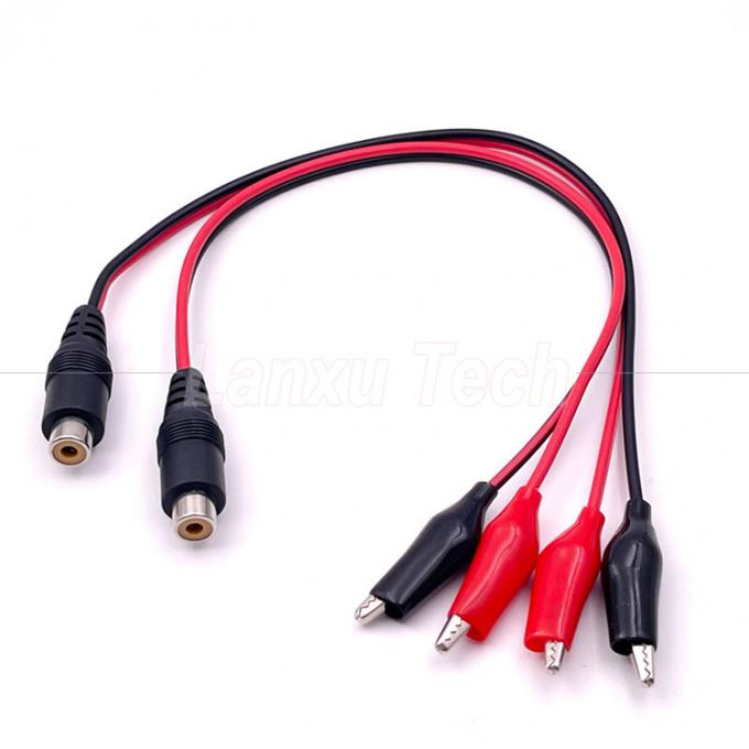 RCA-Frauen-AV-Alligator-Clips-Kabel für Lautsprecher 0