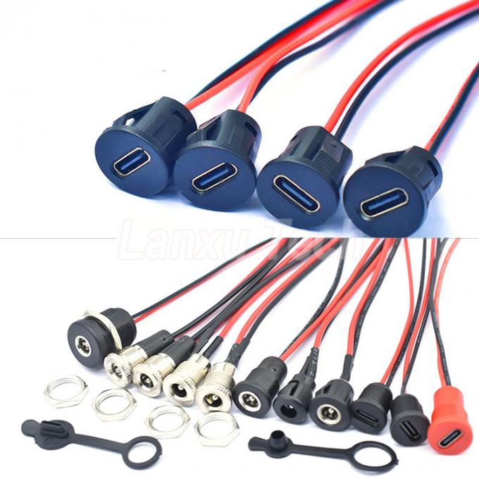 DC 022 5,5x2,1 mm 5,5x2,5 mm weibliche Steckdose mit Gewinde zu JST SM 2 Pinn-Anschlusskabel 0