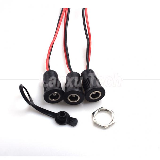 DC 022 5,5x2,1 mm 5,5x2,5 mm weibliche Steckdose mit Gewinde zu JST SM 2 Pinn-Anschlusskabel 2