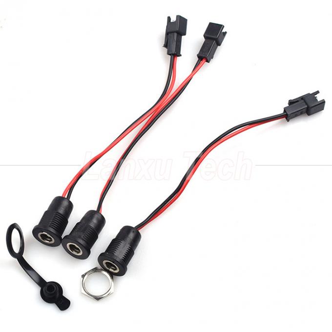 DC 022 5,5x2,1 mm 5,5x2,5 mm weibliche Steckdose mit Gewinde zu JST SM 2 Pinn-Anschlusskabel 4