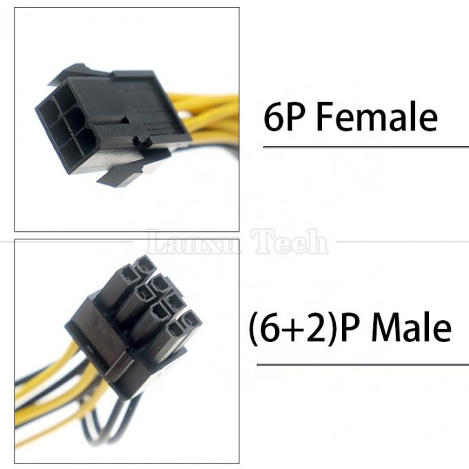 GPU 6 PIN zu Dual 8 PIN 18AWG PCI Express Motherboard Stromversorgung Adapter PCIe Erweiterungskabel 2