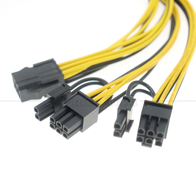 18AWG Pure Cooper Splitter 6 PIN Weiblich zu Dual 8 PIN 6+2 Männlich PCI Express PCIe Kabel für GPU-Grafikkarten 4