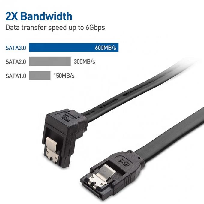 Hochgeschwindigkeit 6Gbps 90 Grad Rechtswinkel Sata III 3.0 Stromverlängerungskabel für Festplatte 2