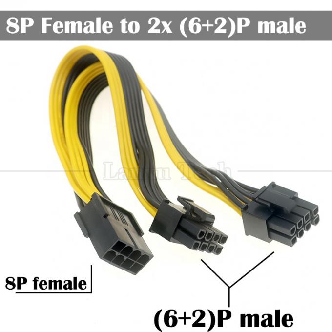 PCIe 8 Pin Männlich zu Dual 8 Pin Weiblich PCI Express Grafik-Video-Karte GPU Splitter Stromadapter Kabel 1
