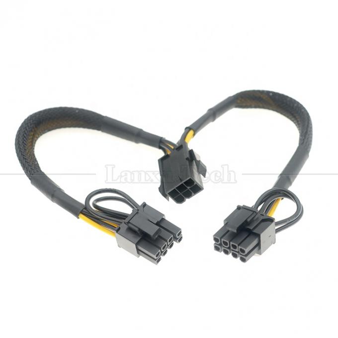 Sleeved 18AWG Pure Cooper Y Splitter 6 Pin zu Dual 8 Pin 6+2 PCI Express Power Adapter Erweiterung PCIe Kabel für GPU 0