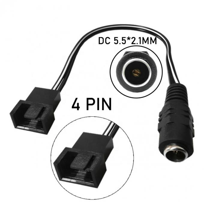 12V weibliche Gleichspannungstechnik 3 4 Pin PC-Gehäuse Ventilator Power PWM Adapter Verlängerungskabel 0