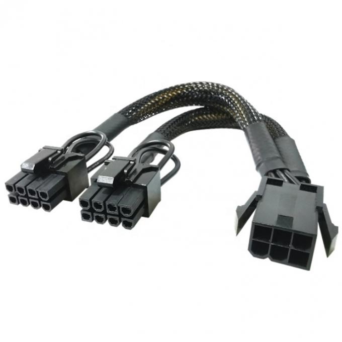 GPU 6 PIN Weiblich zu Dual 8 PIN Männlich 18AWG PCI Express Motherboard Stromversorgung Adapter PCIe Riser 3.0 Erweiterungskabel 0