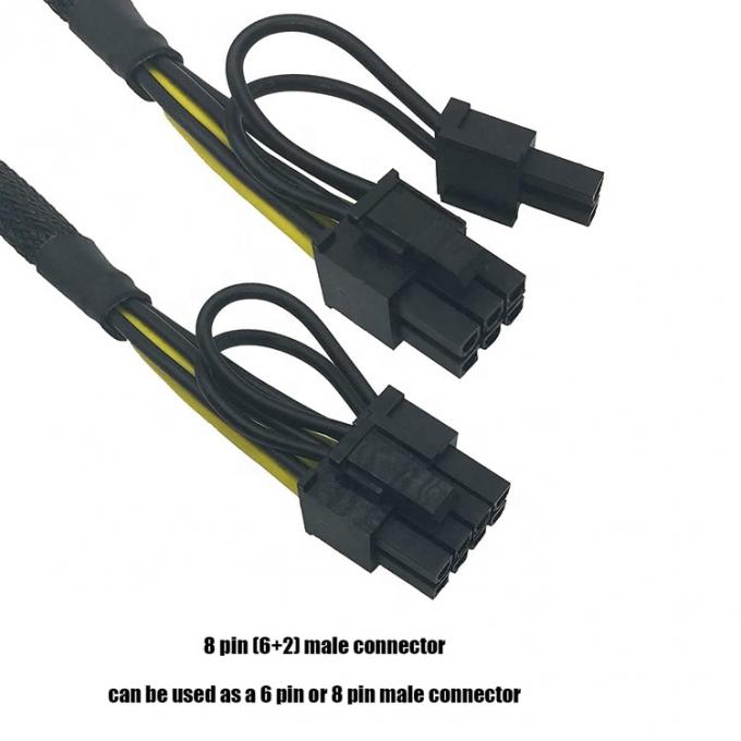 GPU 6 PIN Weiblich zu Dual 8 PIN Männlich 18AWG PCI Express Motherboard Stromversorgung Adapter PCIe Riser 3.0 Erweiterungskabel 2