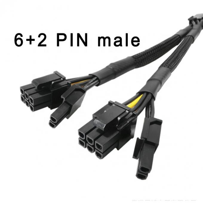 Gewebte Hülle PCIe 8 Pin Weiblich zu Dual 8 Pin Männlich PCI Express Grafik-Video-Karte GPU Stromadapterkabel 1