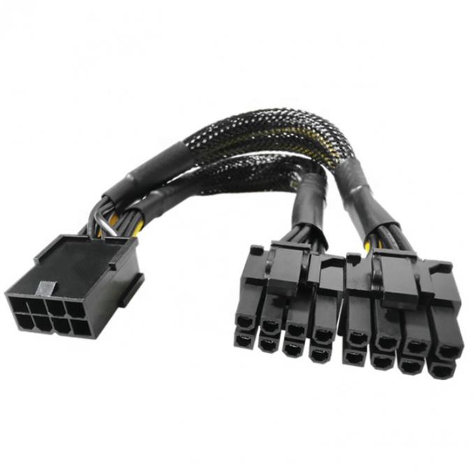 Gewebte Hülle PCIe 8 Pin Weiblich zu Dual 8 Pin Männlich PCI Express Grafik-Video-Karte GPU Stromadapterkabel 3