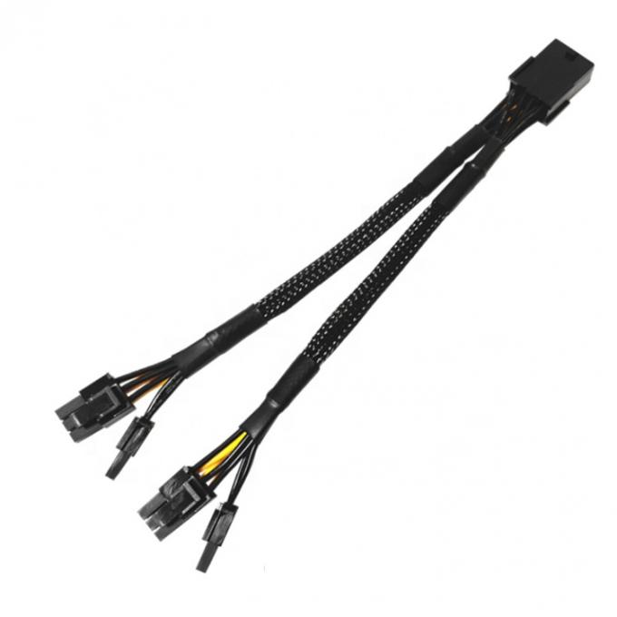 Gewebte Hülle PCIe 8 Pin Weiblich zu Dual 8 Pin Männlich PCI Express Grafik-Video-Karte GPU Stromadapterkabel 4