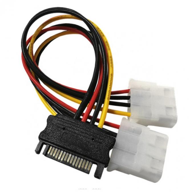 Sata 15 Pin Männlich zu Dual Molex 4 Pin Lp4 IDE Weiblich Festplatte Strom Y Adapter Konverterkabel für HDD SSD 4