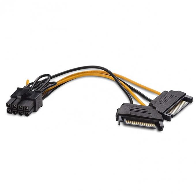 Splitter 8-Pin PCIe Express Männlich bis Dual 15-Pin Sata Stromadapter ATX Kabel 1
