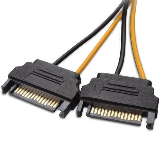 Splitter 8-Pin PCIe Express Männlich bis Dual 15-Pin Sata Stromadapter ATX Kabel 3