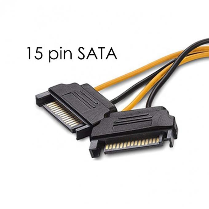 Splitter 8-Pin PCIe Express Männlich bis Dual 15-Pin Sata Stromadapter ATX Kabel 4