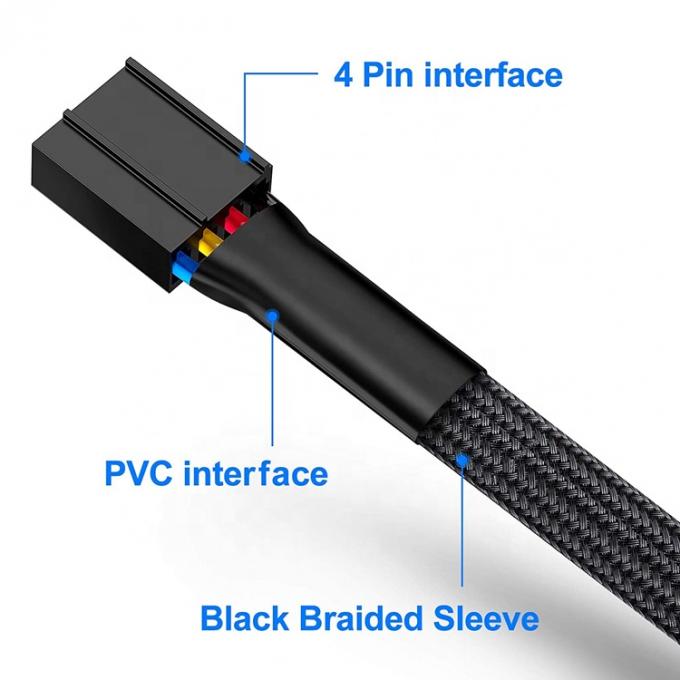 1 bis 5 Wege 4 Pin Splitter PWM PC Lüfter Hub Stromversorgungskabel für ATX Computergehäuse 4 Pin und 3 Pin Kühlventilatoren 3