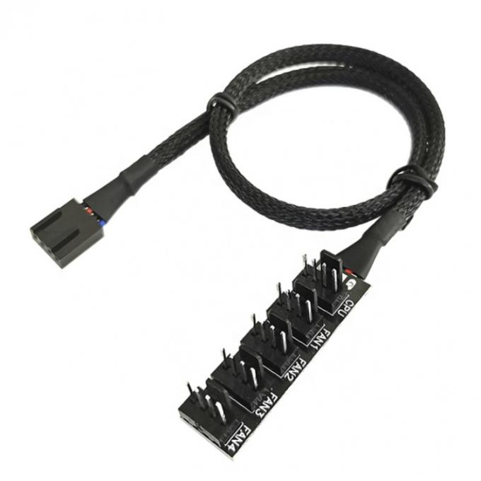 1 bis 5 Wege 4 Pin Splitter PWM PC Lüfter Hub Stromversorgungskabel für ATX Computergehäuse 4 Pin und 3 Pin Kühlventilatoren 5