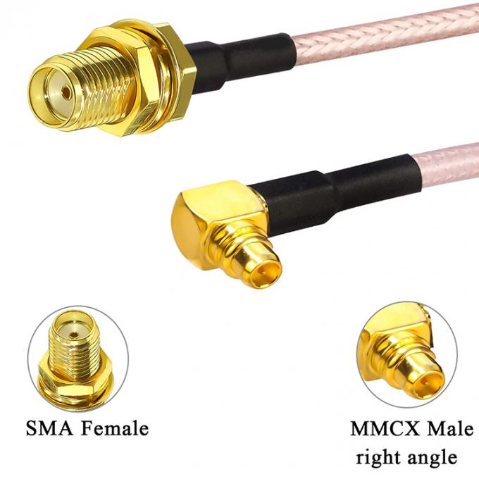 RG316 90 Grad Rechtswinkel MMCX Männlich zu SMA Weiblich Antenne Pigtail RF Koaxialkabel 1
