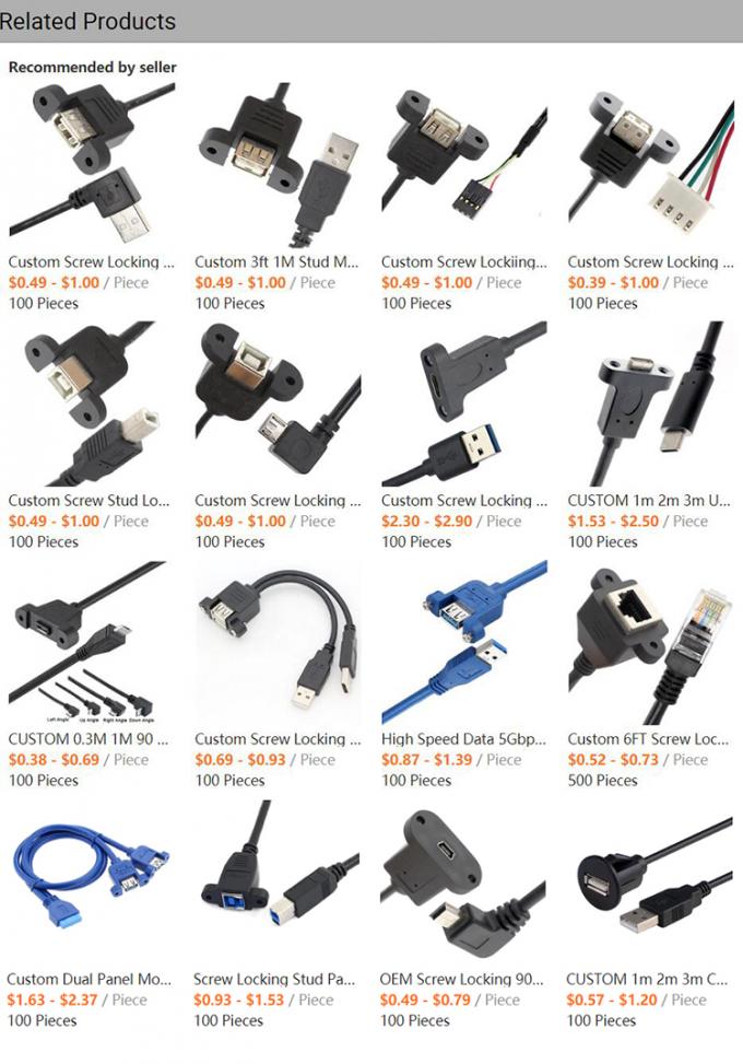 Schraubverriegelungsstange Männlich auf weiblich Panel Mount USB 3.0 Typ B Druckerverlängerungskabel 0