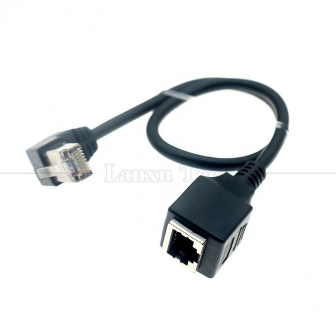 90° Abwinkel RJ45 Männlich bis RJ45 Weiblich Steckdose Cat5e Ethernet Lan Kabel 0