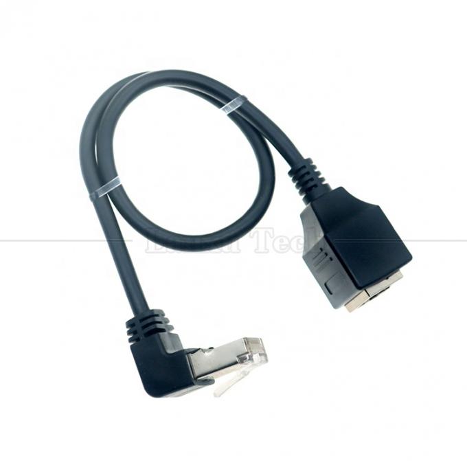 90° Abwinkel RJ45 Männlich bis RJ45 Weiblich Steckdose Cat5e Ethernet Lan Kabel 3