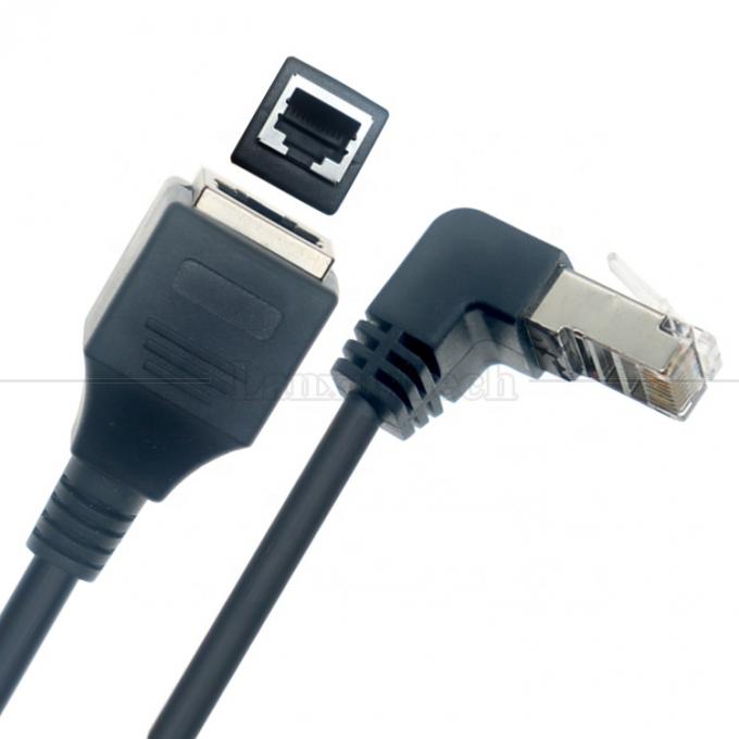 90° Abwinkel RJ45 Männlich bis RJ45 Weiblich Steckdose Cat5e Ethernet Lan Kabel 4