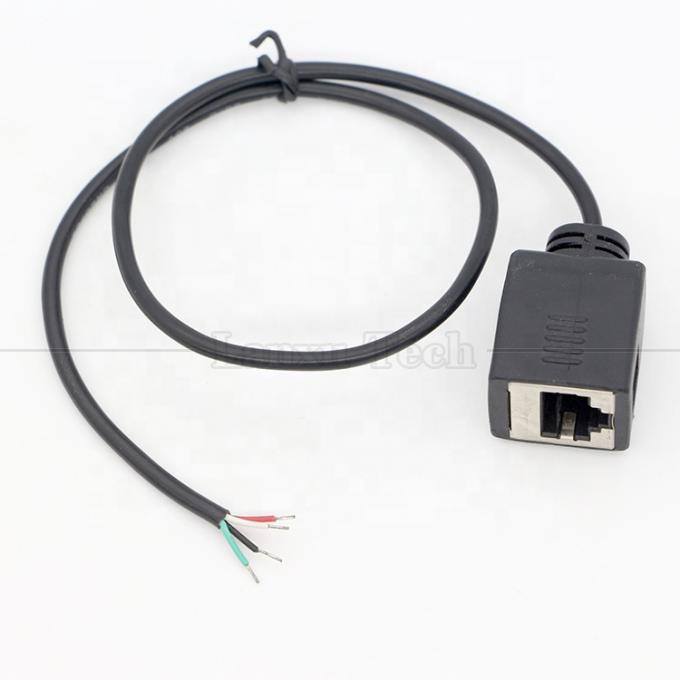 Weibliche RJ45-Steckdose zum Öffnen ausgestopfter Lötvorrichtung 4 Drähte Bar End Pigtail Kabel 3