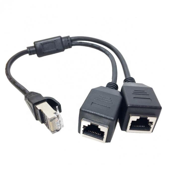 1 männliche bis 2 weibliche Wege Steckdosenanschluss RJ45 Schnittstelle Cat5 Lan Netzwerk Ethernet Splitter Y Adapter Kabel 0